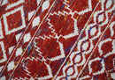 8x10 Hand Knotted Maroon and White Modern Contemporary Southwestern Recycled Silk Area Rug