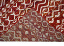8x10 Hand Knotted Red and White Modern Contemporary Southwestern Tribal Trellis Recycled Silk Area Rug