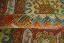 8x10 Hand Knotted Rust, Beige and Gray Oriental Traditional Wool Area Rug