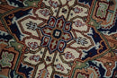 8x10 Hand Knotted Rust and Blue Traditional Vintage Persian Heriz Serapi Antique Wool Rug | TRDCP575810