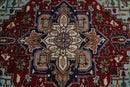 8x10 Hand Knotted Rust and Blue Traditional Vintage Persian Heriz Serapi Antique Wool Rug | TRDCP575810