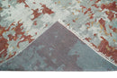 8x10 Hand Knotted Brown and Silver Modern Abstract Low Pile Wool Rug