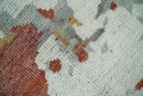 8x10 Hand Knotted Brown and Silver Modern Abstract Low Pile Wool Rug