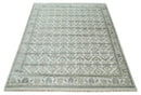 8x10 Hand Knotted Turkish Ivory and Silver Traditional Antique Persian Area Rug | TRDCP1120810S