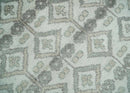 8x10 Hand Knotted Turkish Ivory and Silver Traditional Antique Persian Area Rug | TRDCP1120810S
