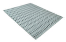 8x10 Hand Made Checkered Beige, Blue and Charcoal Blended Wool Area Rug