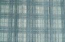 8x10 Hand Made Checkered Ivory and Blue Blended Wool Flatwoven Area Rug