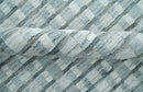 8x10 Hand Made Checkered Ivory, Teal and Gray Blended Wool Flatwoven Area Rug