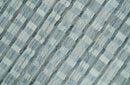 8x10 Hand Made Checkered Ivory, Teal and Gray Blended Wool Flatwoven Area Rug