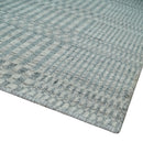 8x10 Hand Made Modern Trellis Ivory and Silver Blended Wool Area Rug