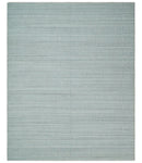 8x10 Hand Made Modern Trellis Ivory and Silver Blended Wool Area Rug