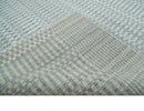 8x10 Hand Made Modern Trellis Ivory and Silver Blended Wool Area Rug