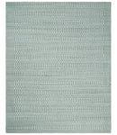 8x10 Hand Made Modern Trellis Ivory and Brown Wool Flatwoven Area Rug