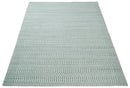 8x10 Hand Made Modern Trellis Ivory and Brown Wool Flatwoven Area Rug