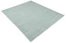 8x10 Hand Made Modern Trellis Ivory and Brown Wool Flatwoven Area Rug