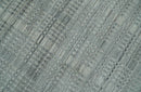 8x10 Hand Made Shaded Beige and Gray Blended Wool Flatwoven Area Rug