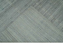 8x10 Hand Made Shaded Beige and Gray Blended Wool Flatwoven Area Rug