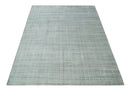 8x10 Hand Made Shaded White and Gray Blended Wool Flatwoven Area Rug
