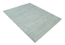 8x10 Hand Made Shaded White and Gray Blended Wool Flatwoven Area Rug