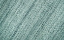 8x10 Hand Made Silver and Teal Solid Scandinavian Blended Wool Flatwoven Area Rug | KE27