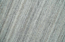 8x10 Hand Made Solid Ivory and Brown Blended Wool Flatwoven Area Rug