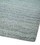 8x10 Hand Made Solid Silver And Gray Blended Wool Flatwoven Area Rug