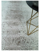 8x10 Ivory and Brown Modern Abstract Handmade Viscose Area Rug