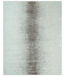 8x10 Ivory and Brown Modern Abstract Handmade Viscose Area Rug