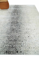 8x10 Ivory and Charcoal Modern Abstract Handmade Art Silk Area Rug