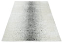 8x10 Ivory and Charcoal Modern Abstract Handmade Art Silk Area Rug
