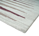 8x10 Ivory and Pink Hand Tufted Modern Scandinavian Stripe Wool Area Rug