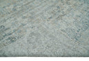 8x10 Ivory, Beige and Blue Traditional Hand Knotted Art Silk Area Rug