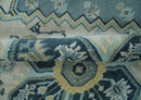 8x10 Ivory, Blue and Beige Heriz Serapi Traditional  Persian Antique Hand Knotted Wool Area Rug | TRDCP1117810