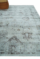 8x10 Ivory, Brown and Gray Modern Oushak Handmade Art Silk Area Rug
