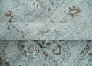 8x10 Ivory, Brown and Gray Modern Oushak Handmade Art Silk Area Rug