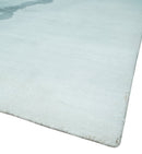 8x10 Ivory, Gray and Aqua Modern Abstract Handmade Art Silk Area Rug
