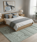 8x10 Ivory, Gray and Charcoal Hand Knotted Multi size Southwestern wool area Rug