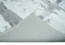 8x10 Ivory, Gray and Charcoal Modern Abstract Hand Tufted Art Silk Area Rug