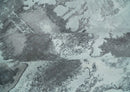 8x10 Ivory, Gray and Charcoal Modern Abstract Hand Tufted Art Silk Area Rug