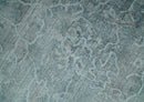 8x10 Ivory, Gray and Charcoal Traditional Erased Handmade Blended Wool Area Rug