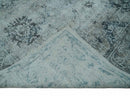 8x10 Ivory, Gray and Silver Modern Erased Traditional Handmade Art Silk Area Rug