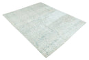 8x10 Ivory, Gray and Silver Modern Transitional Handmade Art Silk Area Rug