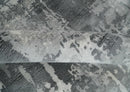 8x10 Ivory, Silver and Charcoal Modern Abstract Hand Loomed Blended wool and Art silk Area Rug
