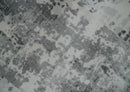 8x10 Ivory, Silver and Charcoal Modern Abstract Hand Loomed Blended wool and Art silk Area Rug