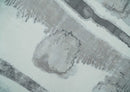 8x10 Ivory, Silver and Gray Modern Abstract Handmade Art Silk Area Rug