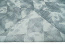 8x10 Ivory, Silver and Gray Modern Geometrical Handmade Art Silk Area Rug