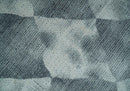 8x10 Ivory, Silver and Gray Modern Geometrical Handmade Art Silk Area Rug