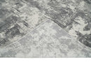 8x10 Modern Abstract Blended wool and Art silk Ivory, Silver and Charcoal Hand Loomed Area Rug