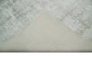 7.11x9.7 Modern Abstract Ivory and Camel Contemporary Wool Area Rug