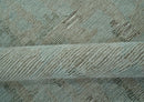 8x10 Modern Abstract Teal, Olive and Ivory Hand Tufted wool area rug